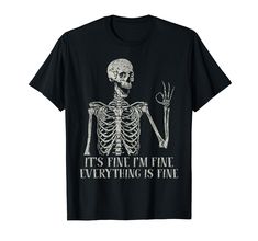 PRICES MAY VARY. Lightweight, Classic fit, Double-needle sleeve and bottom hem Skull Shirts For Women, Skull Halloween Costume, Never Better Skeleton, Ghost Horror, Halloween Shirts For Women, Skeleton Funny, Never Better, Women Skeleton, Funny Skull