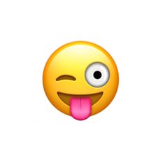 an emoticive smiley face with tongue sticking out it's tongue is shown