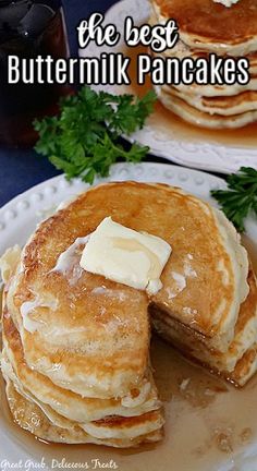 the best buttermilk pancakes with butter on top