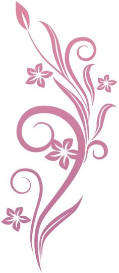 an abstract flower design with swirls and leaves