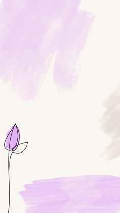 a drawing of a purple flower on a white and pink background with watercolors