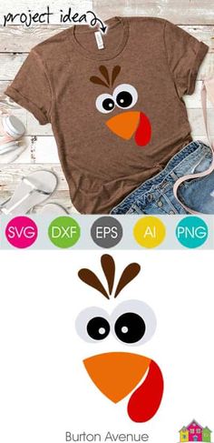 an image of a turkey face on a t - shirt with the text project ideas