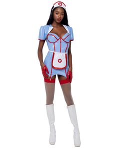 a woman dressed in a nurse costume