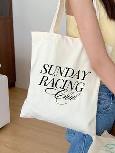 Represent your favorite motorsport with this 100% cotton canvas tote bag. It comes in one size - 15" x 16"- perfect for everyday wear. While the canvas material will show off your designs in great colors, it's durable and will last for years. The bag features 20" handles (made from the same canvas), making it easy to carry even with a week's worth of shopping. .: 100% cotton canvas .: Heavy fabric (12 oz/yd² (406.9 g/m .: Sewn-in label .: Available in colors natural  **SHIPPING INFORMATION** Allow a 24-hour processing time (Orders placed on Saturday & Sunday will be processed on Monday). Printing takes anywhere from 2-5 business days, and items will be shipped promptly afterward. For express shipping inquiries, an alternative option may be available depending on your location but not guara Cotton Canvas Bag With Letter Print For Weekend, Racing Club, Sport Automobile, Day Bag, Race Day, Canvas Tote Bag, Formula One, Sew-in Labels, Canvas Material