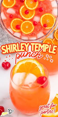 there is a drink with oranges and cherries in it