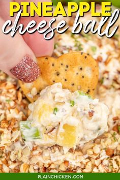 this pineapple cheese ball is the perfect appetizer for any party