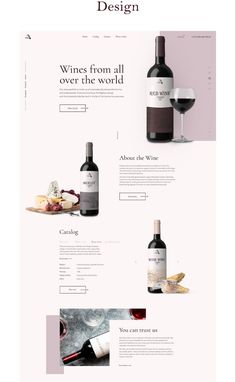 the website design for wine company