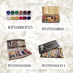 an assortment of different types of art supplies