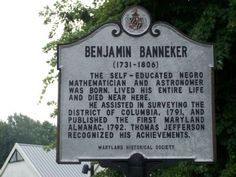 a historical marker in front of a building with trees and bushes behind it that reads, benjamin banker