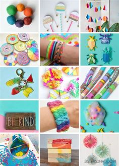 the collage shows different types of crafts