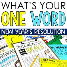 what's your one word new year's resolution? with pictures and text