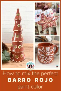 how to mix the perfect barro rojo paint color for your christmas tree ornament