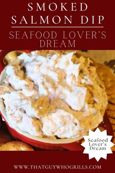 A bowl of Smoked Salmon Dip surrounded by Ritz Crackers. Salmon Dip Recipes, Smoked Food Recipes, Easy Appetizer Recipes, Dip Recipe, Smoked Salmon, Dip Recipes, Light Recipes