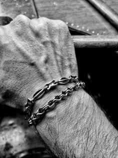 Men's Must-Have Chain Bracelet, Hand Forged Silver Chain, Oxidized Bracelet, Raw Unisex Link Bracelet, Black Chain, Unique Gift For Him. Gift For Him The perfect gift for him, a Men's Hand Forged Chain Bracelet, Artisan Solid Sterling Silver, each motif is made and placed by hand oxidized and polished. A unique, statement chain bracelet, easy to wear for both men and women. Link bracelet with two different motifs that combined create a delicate, elegant, and together brutal and dark fantastic pi Modern Chain Link Bracelet With Hooks And Links, Metal Chain Bracelet With Hook And Links For Gift, Modern Chain Bracelet With Hook And Links As Gift, Modern Chain Bracelet As Gift With Hook And Links, Minimalist Handmade Link Bracelets, Handmade Minimalist Link Bracelet, Minimalist Handmade Link Bracelet, Stainless Steel Chain Link Jewelry With Hooks, Chain Link Bracelet As Gift