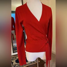 Nwt Diane Con Furstenberg Red Cashmere Ballerina Wrap Sweater In Medium. Ballet Wrap Sweater, Wrap Sweater, Von Furstenberg, Diane Von, Diane Von Furstenberg, Sweaters & Cardigans, Cardigans, Cashmere, Sweaters For Women