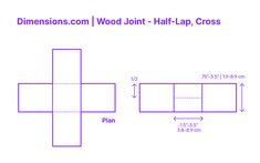 a cross is shown with measurements for the width and height of each piece in this diagram