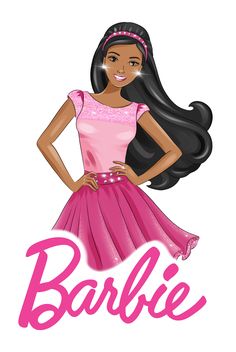 the barbie doll is standing with her hands on her hips and wearing a pink dress