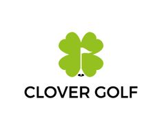 the clover golf logo is green and black