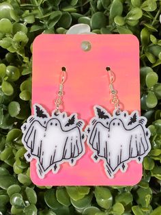 Fall Shrinky Dink Ideas, Alternative Style Halloween Gift Earrings, Edgy Halloween Pierced Earrings, Handmade Spooky Earrings For Gift, Shrink Plastic Halloween Earrings, Fun Halloween Dangle Earrings, Barcode Tattoo, Shrinky Dink Earrings, Goth Earrings