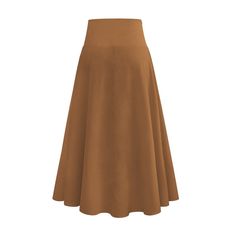 1. This skirt is made of a soft and comfortable lightweight fabric that is perfect for any season. 2. It has a solid color high-waisted design with an elastic waistband for a secure and adjustable fit. 3. The skirt features an asymmetrical silhouette with a ruffled hemline that adds a unique and modern look. 4. It is knee length and perfect for pairing with blouses, sweaters, and jackets for a put-together look. 5. There are numerous sizes and colors available, making it easy to find one that fi Brown Solid Color Long Skirt, Brown Solid Color Midi Skirt, Brown Solid Color Skirt For Fall, Relaxed Fit Brown Skirt, Chic Brown Full Skirt, Solid Color Asymmetrical Skirt For Fall, Fitted Solid Color Brown Skirt, Fitted Solid Brown Skirt, Fitted Long Brown Skirt