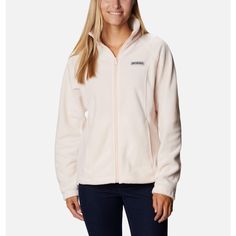 The Columbia Sportswear Women's Benton Springs Full Zip Fleece Jacket features modernized lines and a refined feminine silhouette, with tapered sides to fit better and flatter you when you wear it around town. This classic fleece delivers warmth in moderate cold and excellent insulation when layered. The quick-drying, non-pilling fleece keeps you warm and comfortable for cool days on the trail or chilly evenings around the house. It can be worn alone or paired with a shell for a complete layerin Peach Quartz, Tie Dye Bandanas, Fleece Jacket Womens, White Charcoal, Black Tie Dye, Feminine Silhouette, Womens Fleece, Blue Tie Dye, Jacket Design