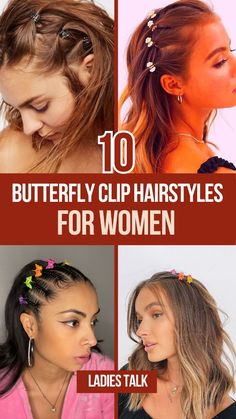 Elevate your hairstyle game with cute butterfly clips that bring a playful touch to any look. Perfect for fall, these hairstyles work for casual days, parties, and seasonal gatherings. Easy to recreate and stylishly nostalgic, butterfly clips are back in style. Embrace this fun trend and stand out. #ButterflyClips #HairstyleIdeas #FallHairTrends #90sHair #SeasonalStyle Butterfly Clips Hairstyles 2000s, Mini Jaw Clips Hairstyles, Hairstyles With Small Clips Long Hair, Tiny Butterfly Clips Hairstyles, How To Style Butterfly Clips, Small Butterfly Clips Hairstyles, Tiny Clip Hairstyles, Mini Clip Hairstyles, Hairstyles With Mini Claw Clips