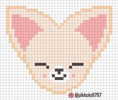 a cross stitch pattern with a teddy bear's face