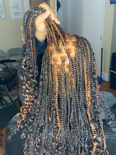 Braids With Color And Curls, Birthday Briads, Box Braids With Color, Edges Ideas, Braids With Color, Hair Fairy, Black Vibes, Future Hairstyles, Colored Box Braids