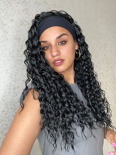 Long Curly Black Hair, Curly Black Hair, Black Hair Wigs, Headband Wig, Hair Wigs For Women, Black Curly Hair, Black Hair Care, Headband Wigs, Wigs For Women