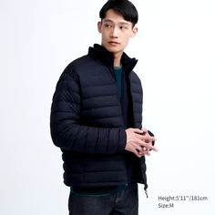 Uniqlo Feather Puffer Jacket -Brand New With Tags Light Down Jacket, Uniqlo Jackets, Taffeta Fabric, Light Down, Jacket Brands, Storage Pouch, Puffer Jacket, Uniqlo, Simple Design