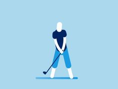 an illustration of a man playing hockey with the stick in his hand and wearing blue pants