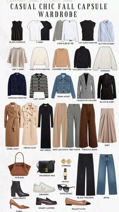 French Chic Fashion Minimal Classic, Autumn Essentials Wardrobe, Chic University Outfit, Autumn Casual Outfits Women, Fall Outfit Basics, Classic Winter Outfits Women, Autumn Office Outfits Women, Closet Basics For Women, Basic Chic Outfit