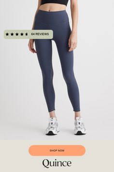 Perfect for yoga, low-impact exercises, and all-day wear, these are the luxe leggings you need in your life. Our Ultra-Form fabric is buttery soft with 4-way stretch and features quick-dry, moisture-wicking, and anti-microbial technology. These leggings are sure to become your favorite pair that you reach for over and over again.  | Quince | Women's Ultra-Form High-Rise Legging in Blue Fog, Size XL, Nylon/Spandex High Stretch Recycled Polyester Yoga Pants For Training, Compressive Versatile Sports Tights, Versatile Moisture-wicking Activewear For Pilates, Versatile Compressive Sports Tights, Recycled Polyester High Stretch Yoga Pants For Training, Breathable Nylon Leggings With 4-way Stretch, High Stretch Moisture-wicking Yoga Pants In Recycled Polyester, Moisture-wicking 4-way Stretch Gym Tights, Moisture-wicking 4-way Stretch Tights For Gym