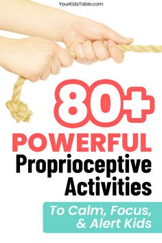 the book cover for 300 powerful proprigerative activities to calm, focus, and alert kids