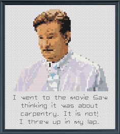 a cross stitch pattern with the words i went to the movie sew thinking it was about