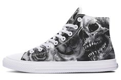 Lightweight construction with breathable mesh fabric provides a comfortable and flawless fit. Rose Skull, Grey Roses, Converse High Top Sneaker