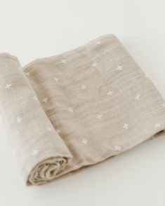 a blanket with white stars on it