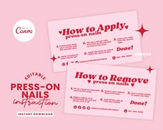 how to apply press - on nails instructions for nail salons and manicures