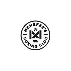 the logo for menfe's boxing club, which has been designed in black and white