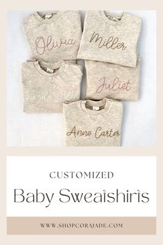 Here you will find hand stitched baby crewnecks that are perfect for the following: -baby aesthetic photos -baby name coming home outfit -baby photography -monthly milestone pictures -baby fashion -birth announcement photography ideas -going home outfit -personalized outfits -customized outfits -hand stitched -family photos -family photo baby outfits -baby gift Home Outfit