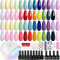 PRICES MAY VARY. [Phoenixy Gel Nail Polish Kit with Nail Lamp]: 26*7ml gel nail polish, 7ml base coat, 7ml top coat, 7ml matte top coat, 48W UV Nail Lamp, nail decorations and other manicure tools. A cost-effective kit for manicure beginners and lovers. With some practice, you can get beautiful nail art for all seasons and occasions- parties, holidays, work or daily life. [High Quality & Long Lasting]: Made of natural resin, Phoenixy gel nail polish contains botanical ingredients and lowest smel Diy Salon, Nail Polish Kit, Uv Nail Lamp, Nail Polish Set, Nail Polish Kits, Gel Nail Polish Set, Nail Lamp, Nail Polish Sets, Beautiful Nail Art