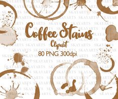 coffee stains clipart for photoshopping