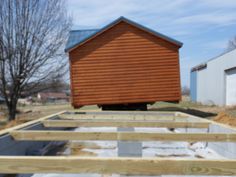 a house is being built in the middle of winter