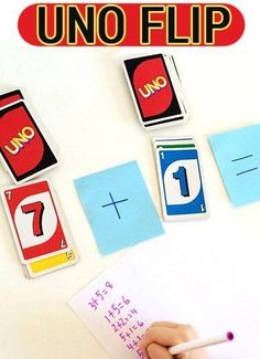 an uno - flip game is being played on the wall