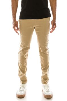 Khaki Flex Chinos - Identity Boutique School Pants, Pants Men, Tapered Legs, Wardrobe Staples, Mens Pants, Khaki Pants, Straight Leg, Tights, Zipper