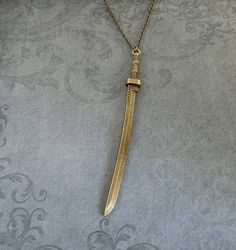 Katana Necklace LARGE Katana Jewelry Samurai Sword Necklace Sword Jewelry Katana Pendant Necklace Br Warrior Style Gold Necklaces As Gift, Medieval Brass Necklaces As Gift, Necklace Japanese, Japanese Gifts, Samurai Swords, Chain Lengths, Charm Necklace, Necklace Etsy, Two By Two