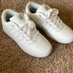 K-Wiss Kids Classic Pro Sneakers New Without Tags! These Were Only Tried On & Worn Around The House For About 30 Minutes. Size 3 K Swiss Shoes, White Sneakers, 30 Minutes, Kids Shoes, New Color, The House, Shoes Sneakers, Color White, Tags