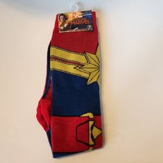 Tall Socks, Never Wore. Tall Socks, Captain Marvel, Red Blue, Red And Blue, Color Blue, Marvel, Socks, Red, Women Shopping