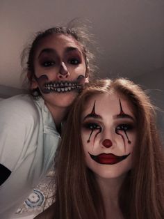 Two Girls Makeup, Maquillaje De Payaso Mujer, Halloween Duos