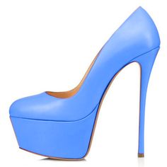 TAAFO Women's High Heels Round Toe Pumps Women's Shoes Show Shoes Beige-34 Light Blue Platform Heels With Pointed Toe, Light Blue Platform High Heels, Light Blue Round Toe Heels, Blue Round Toe Court Shoes For Party, Blue Party Court Shoes With Round Toe, Blue High Heel Platform Shoes, Blue Platform High Heels, Light Blue Closed Toe Heels With 4-inch Heel, Blue Closed Toe Court Shoes